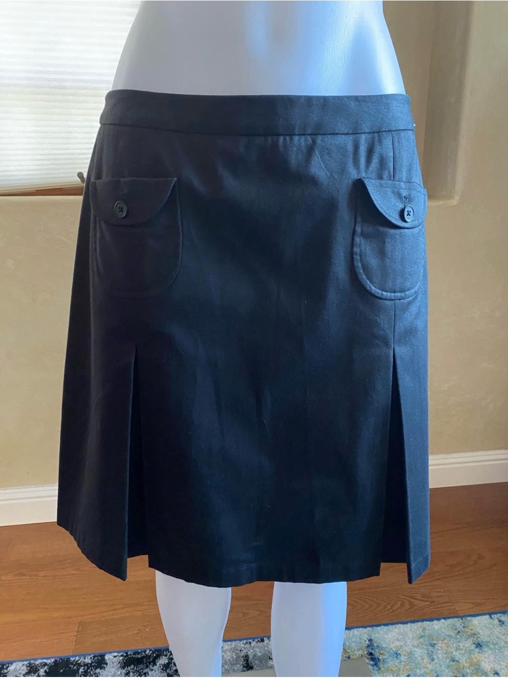 Halogen black A-line cotton skirt sz 6